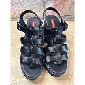 Union Bay Lexie Black Y2K Chunky Platform Gladiator Strappy Sandals Size 9M